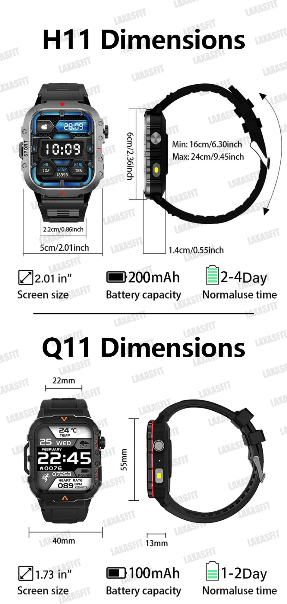 LAXASFIT 2024 Novo 1,71 polegadas Bluetooth Chamada de Voz smartwatch Monitor de